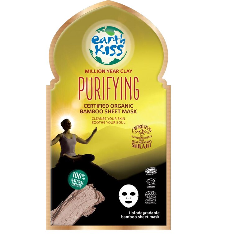 Masca purificatoare Eath Kiss Temple Million Year din material textil cu argila, 24g