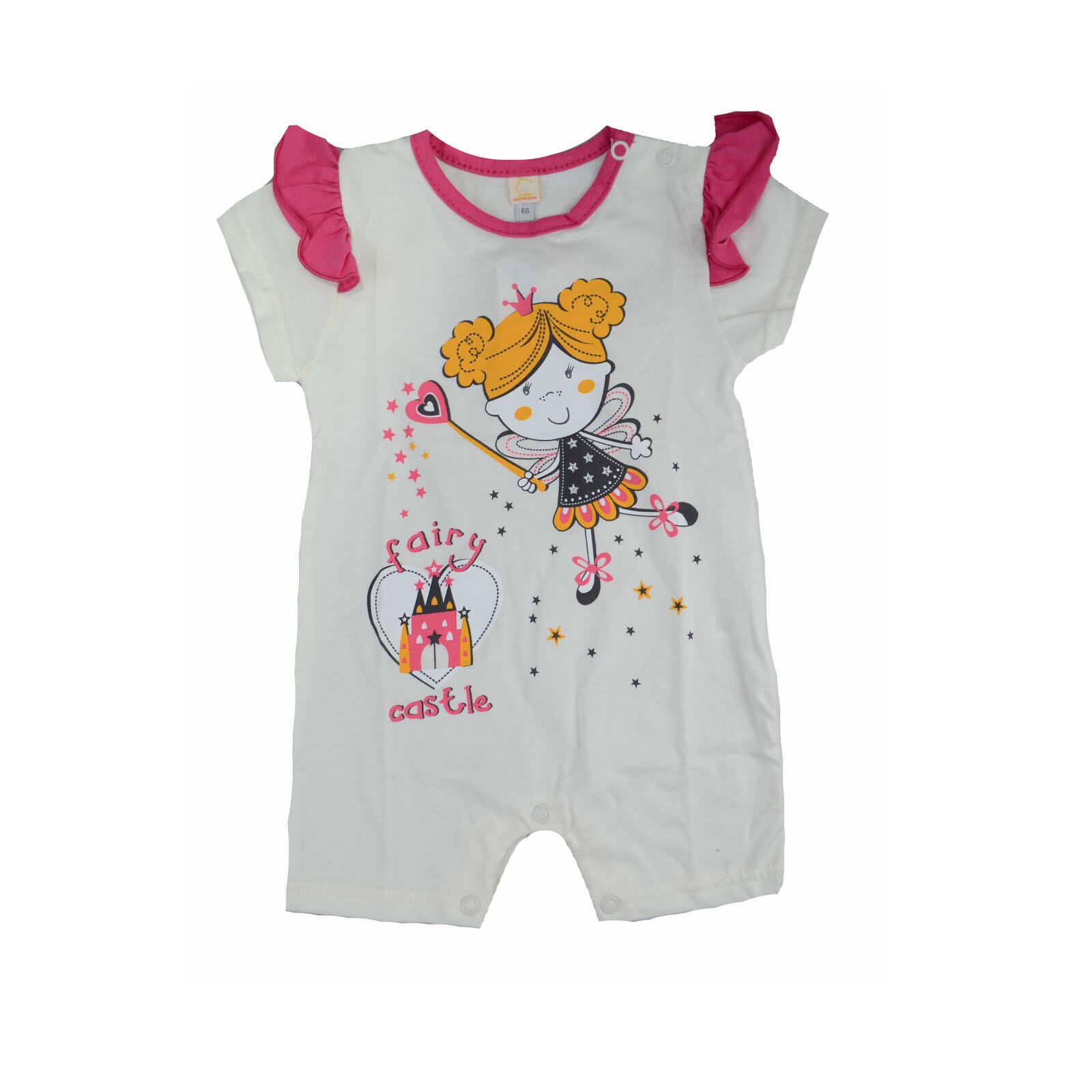 Salopeta de vara pentru fete Koala Wrozka 2805C, Crem 80 cm
