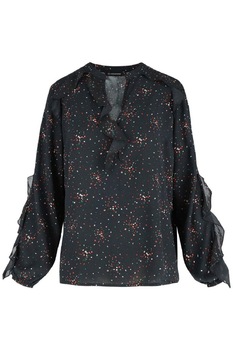 Bluza dama cu maneca lunga, Volcano, K-Floy, Imprimeu cosmic, Viscoza, Negru Bluza dama cu maneca lunga, Volcano, K-Floy, Imprimeu cosmic, Viscoza, Negru