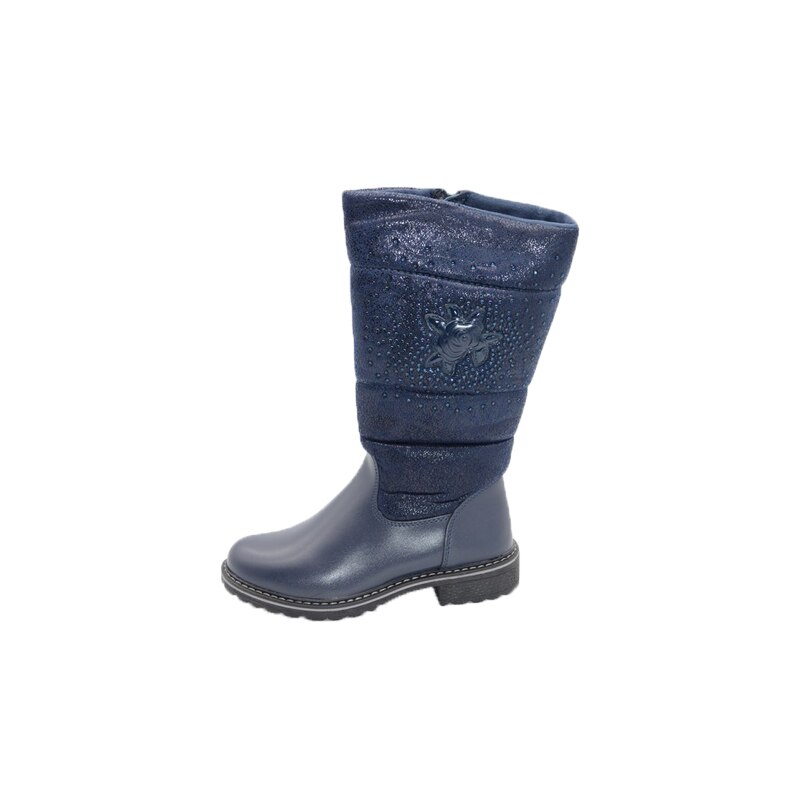 Cizme imblanite pentru fete Bessky TJ8481-1-34, Bleumarin 16690