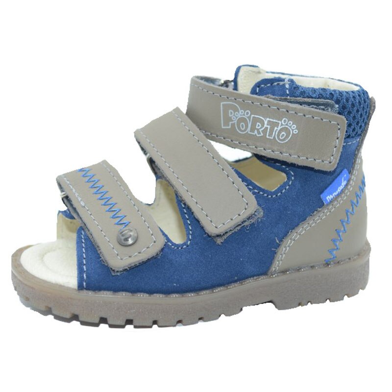 Sandale profilactice din piele naturala pentru baieti PORTO PRT1-G, Multicolor 20 EU