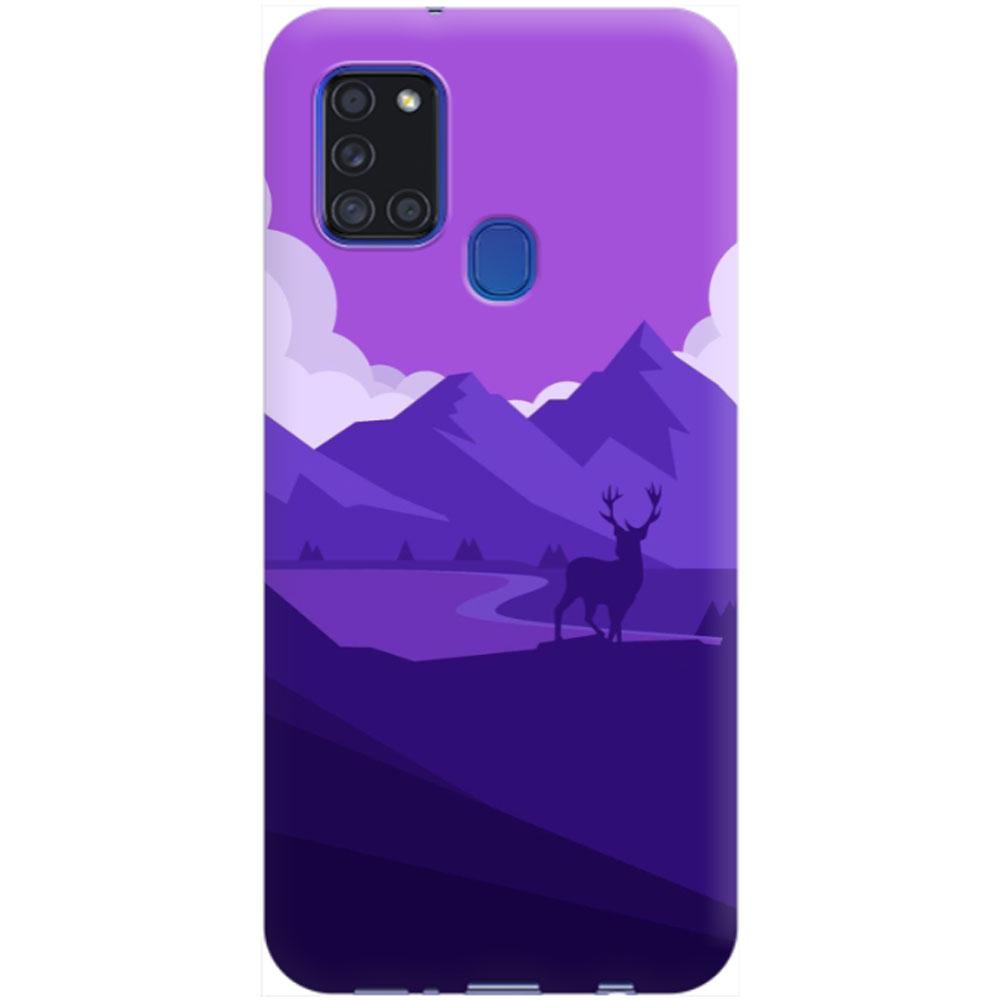 Husa silicon compatibila cu Samsung Galaxy A21s model Purple Nature, Silicon, TPU Viceversa