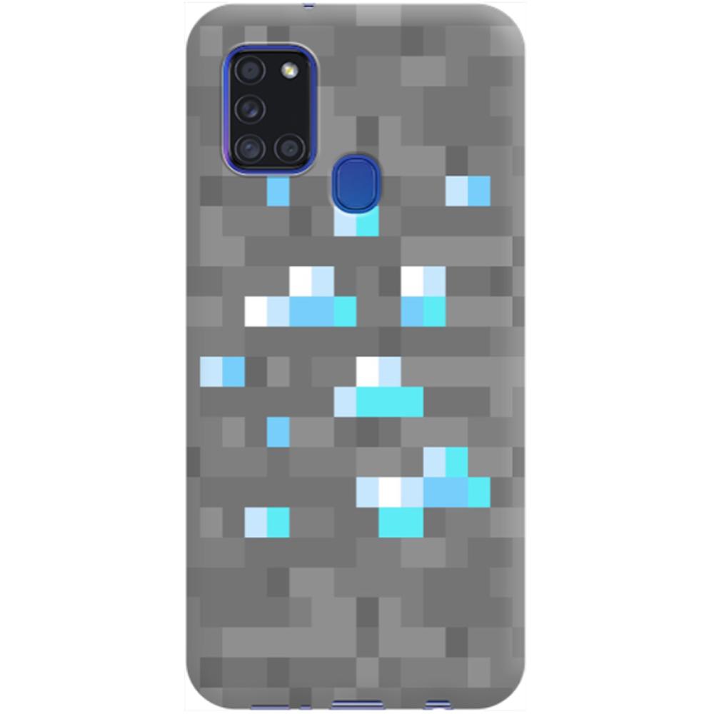 Husa silicon compatibila cu Samsung Galaxy A21s model Diamond Block Minecraft, Silicon, TPU Viceversa
