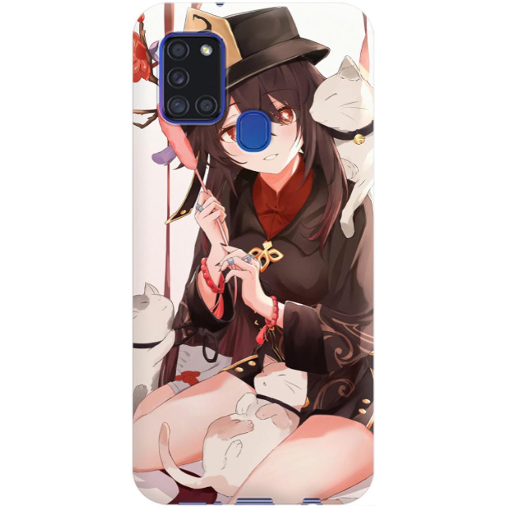 Husa silicon compatibila cu Samsung Galaxy A21s model Hu Tao Genshin Impact, Silicon, TPU Viceversa