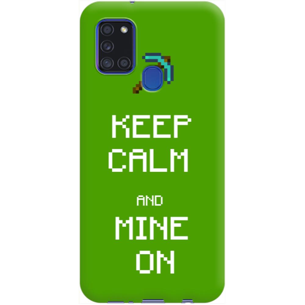 Husa silicon compatibila cu Samsung Galaxy A21s model Keep Calm and Mine on, Silicon, TPU Viceversa