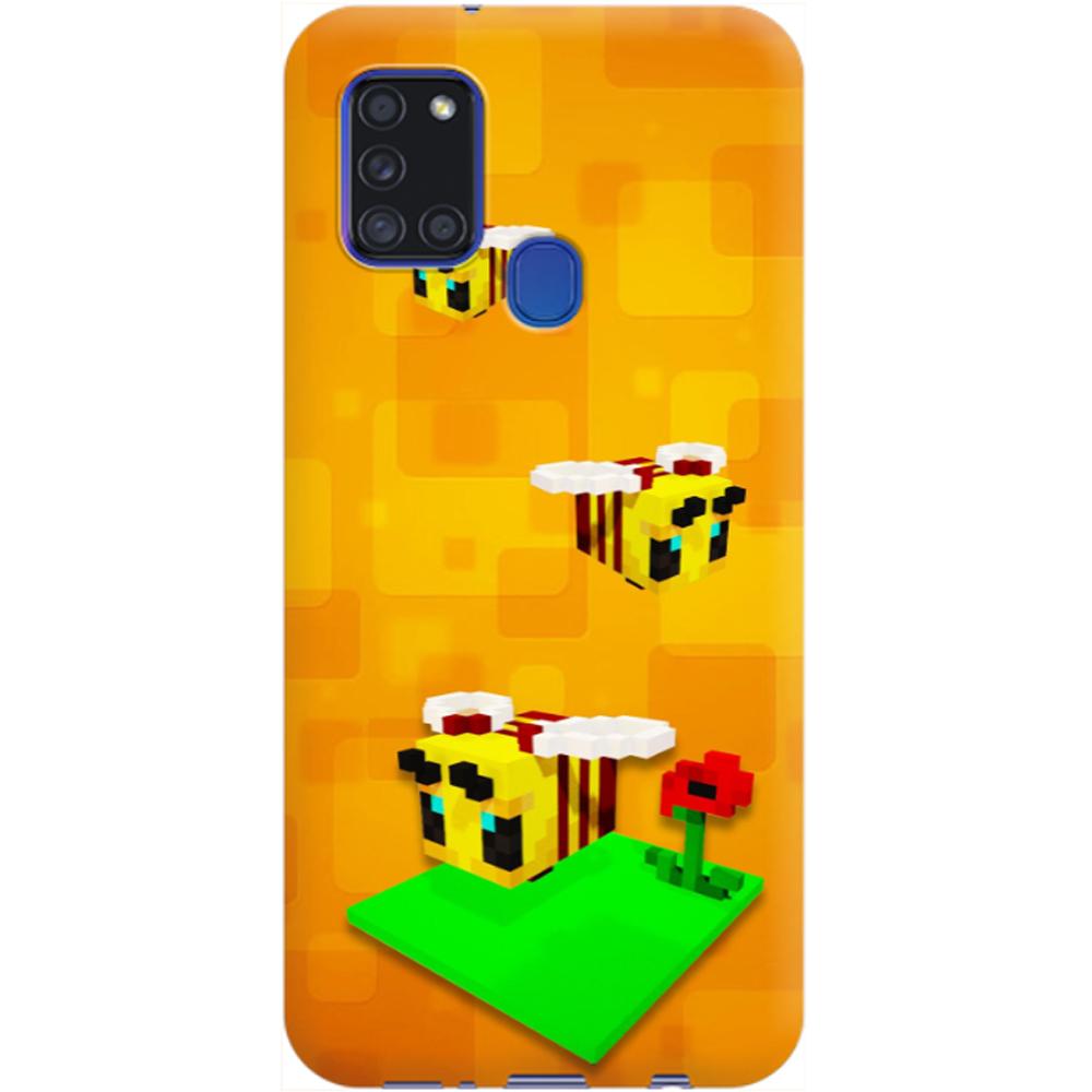 Husa silicon compatibila cu Samsung Galaxy A21s model Minecraft Bees, Silicon, TPU Viceversa