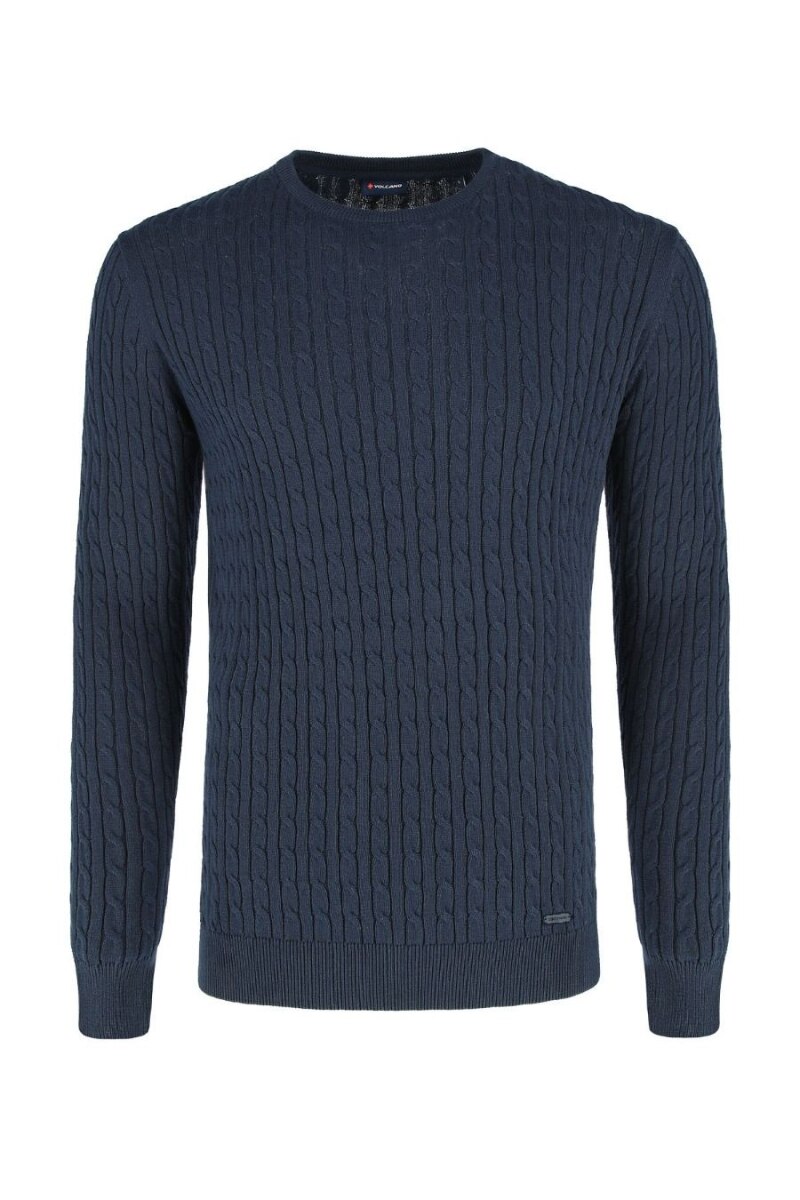 Pulover barbati Volcano S-Aron, Bumbac, Bleumarin, 2XL