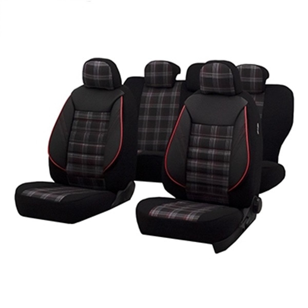 Set huse scaun sport negru si rosu universale Asam
