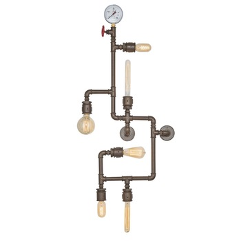 Aplica HOMEMANIA, Metal, 20 x 120 x 50 cm, 6 x E27, 40W, Maro inchis Aplica HOMEMANIA, Metal, 20 x 120 x 50 cm, 6 x E27, 40W, Maro inchis