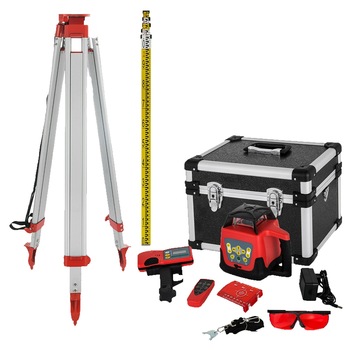 Nivela laser rotativ Visoli de exterior cu trepied,mira si telecomanda,raza 500m,lumina rosie Nivela laser rotativ Visoli de exterior cu trepied,mira si telecomanda,raza 500m,lumina rosie