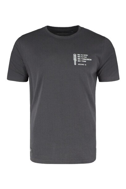 Tricou Volcano T-Today, Imprimeu, Bumbac, Grafit