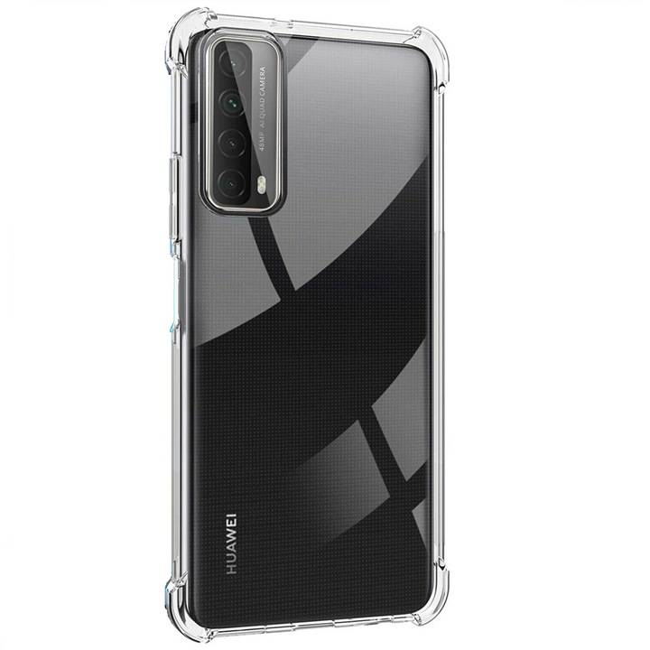 Husa slim transparenta compatibila cu Huawei P Smart 2021, antisoc, colturi intarite, silicon antialunecare