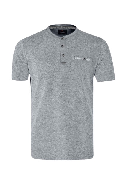 Tricou cu decolteu in V Volcano T-VIBER, Bumbac, Gri