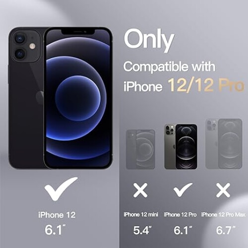 Pachet promo: Husa din silicon, compatibila cu Iphone 12, Negru Mat, Slim + Folie de protectie pentru iPhone 12/12 Pro, Ceramica, Full Face, Full Glue, Margini Negre, BzStore