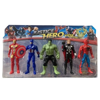 Set 5 figurine Avengers ,Iron Man,Captain America,Hulk,Thor,Spiderman,14 cm ,fascicul led Set 5 figurine Avengers ,Iron Man,Captain America,Hulk,Thor,Spiderman,14 cm ,fascicul led