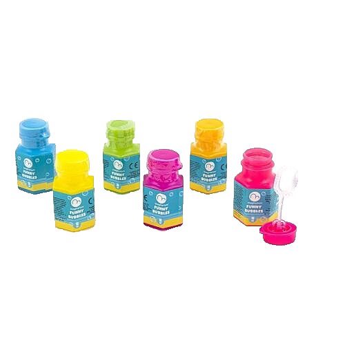 Set de 6 sticlute colorate Imaginarium Funny Bubbles, pentru a face baloane de sapun, cate 18 ml de solutie fiecare