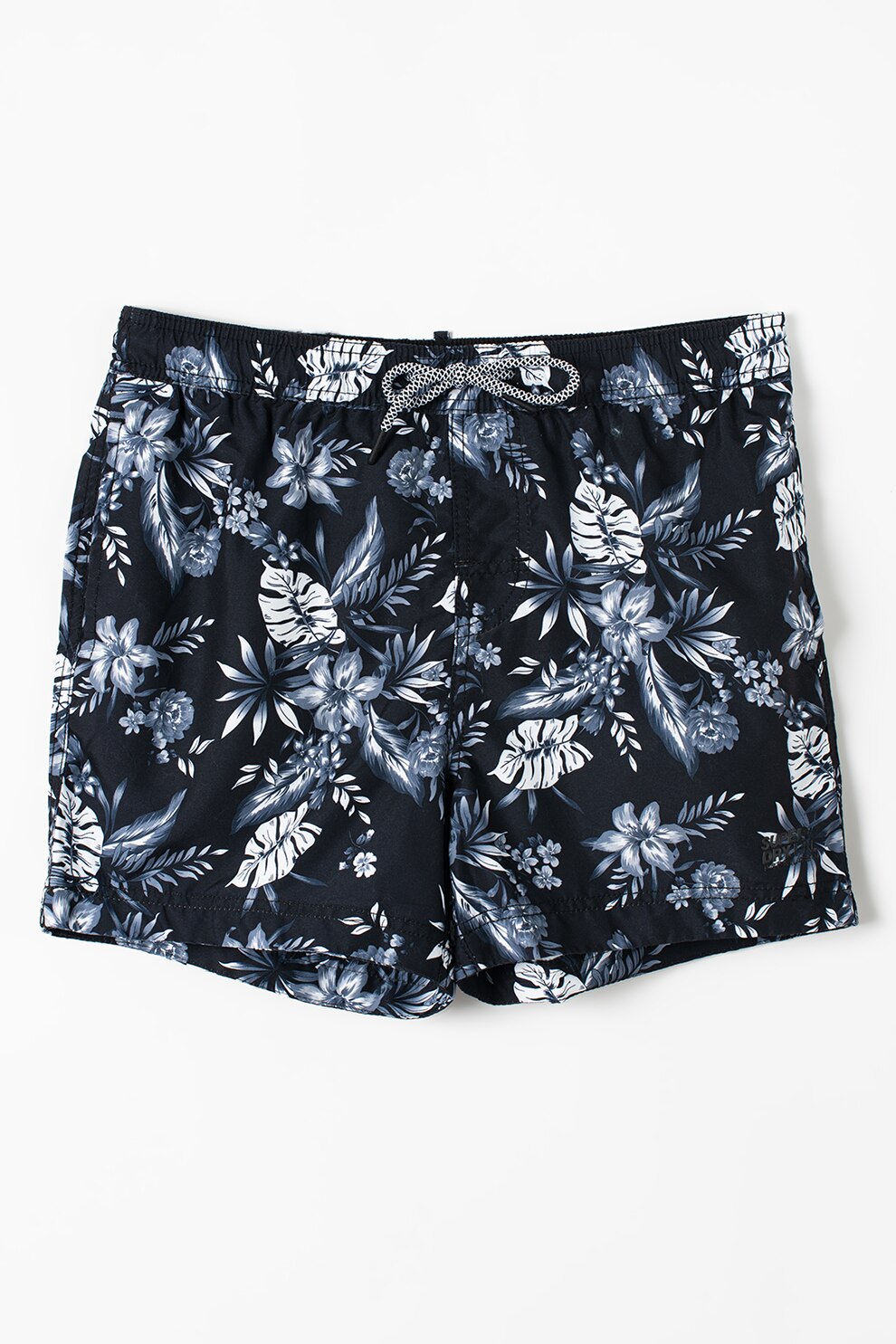 SUPERDRY, Pantaloni scurti de baie Super 5S Beach Volley, Negru/alb/gri carbune