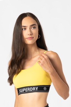 SUPERDRY, Bustiera cu logo pentru antrenament, Galben/Negru SUPERDRY, Bustiera cu logo pentru antrenament, Galben/Negru