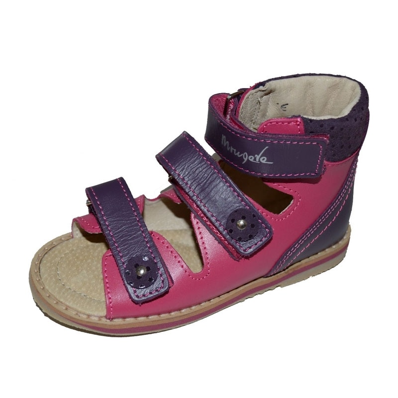 Sandale profilactice din piele pentru fete Mrugala 1199F, Fucsia 27 EU