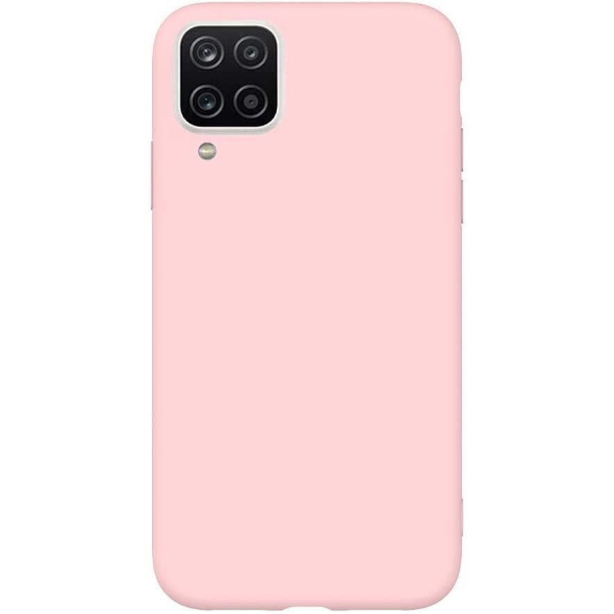 Husa din silicon mat, interior de catifea, compatibila cu Samsung Galaxy A12, dusty pink