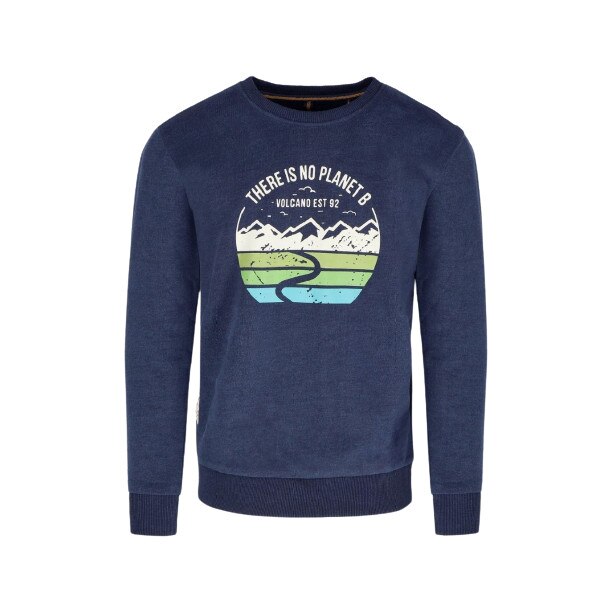 Bluza baieti Volcano B-Andy Junior, Bumbac/Poliester, Bleumarin