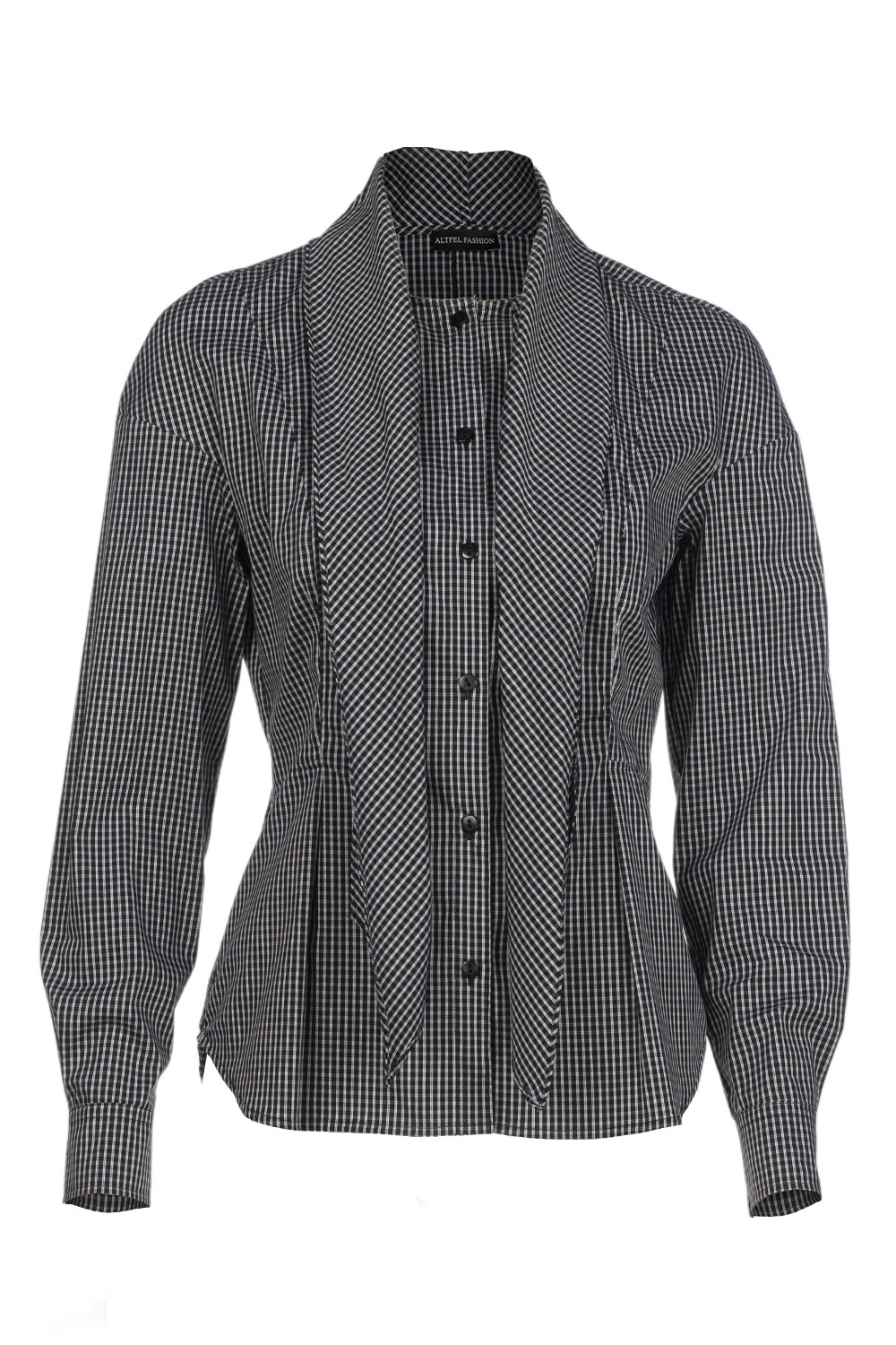 Camasa de dama, din bumbac, Negru/Alb