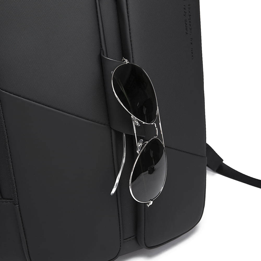 Rucsac laptop 15.6", smart business, compact, impermeabil, cu port de incarcare USB, BANGE, 32x14x46 cm, Negru
