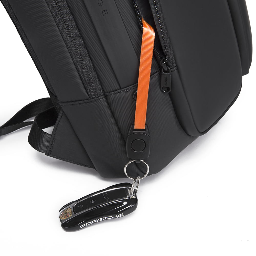 Rucsac laptop 15.6", smart business, compact, impermeabil, cu port de incarcare USB, BANGE, 32x14x46 cm, Negru