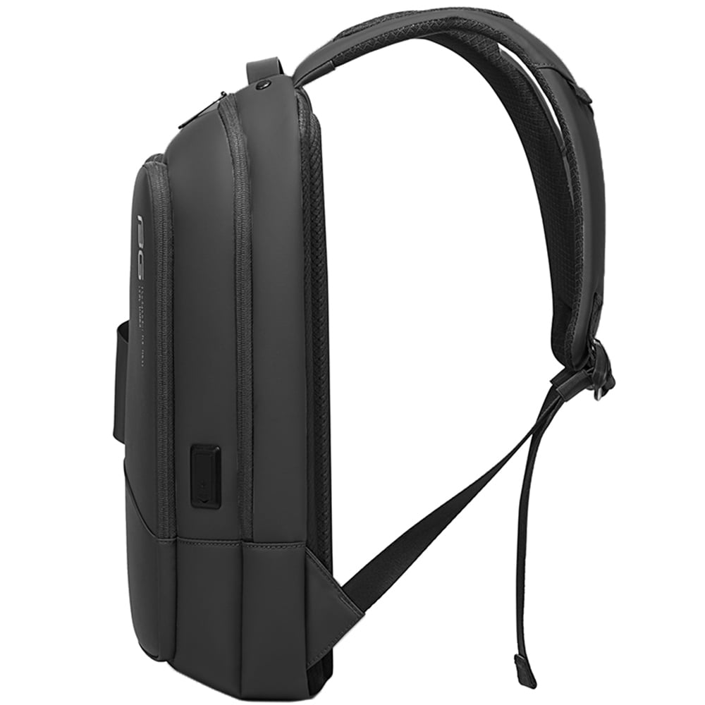 Rucsac laptop 15.6", smart business, compact, impermeabil, cu port de incarcare USB, BANGE, 32x14x46 cm, Negru