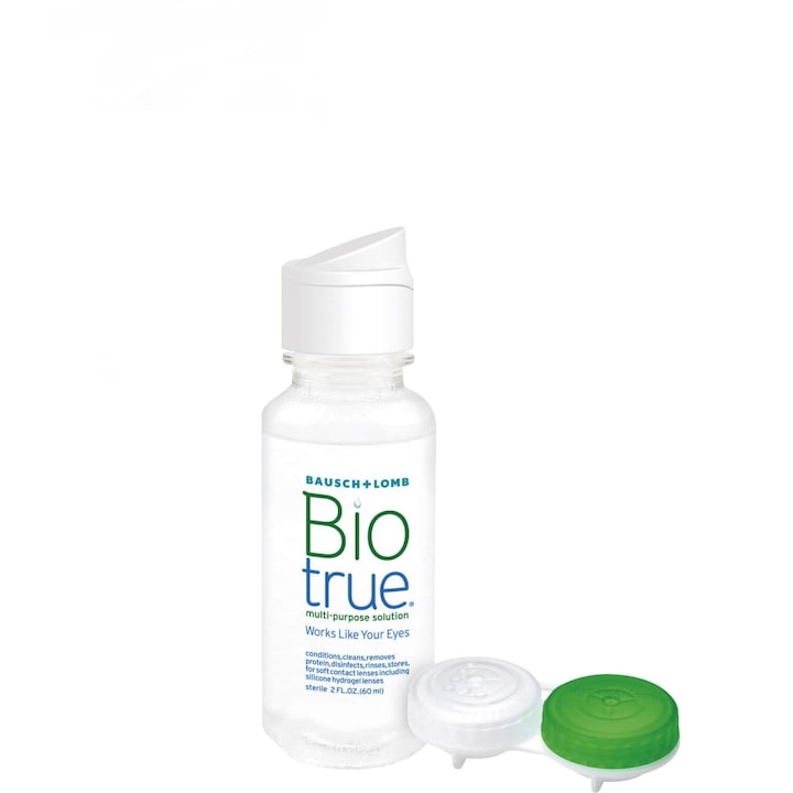 Solutie intretinere lentile de contact, Biotrue , 60 ml, suport lentile
