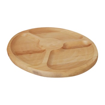 Platou rotativ lemn, 4 compartimente, 33 cm Platou rotativ lemn, 4 compartimente, 33 cm