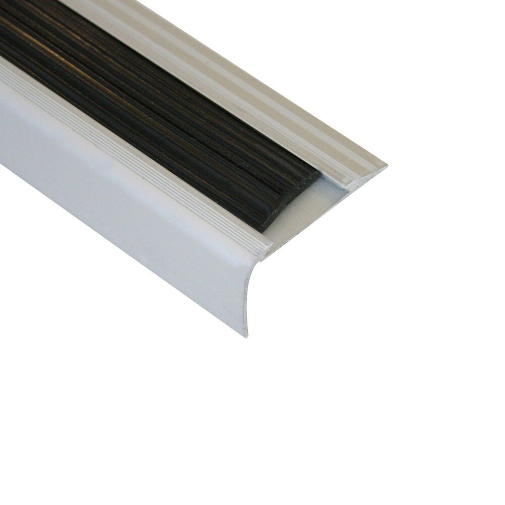 ATIL485.81/16-Protectie trepte LINECO cu insertie 48x25mm, argintiu satinat / negru, 2,5 m