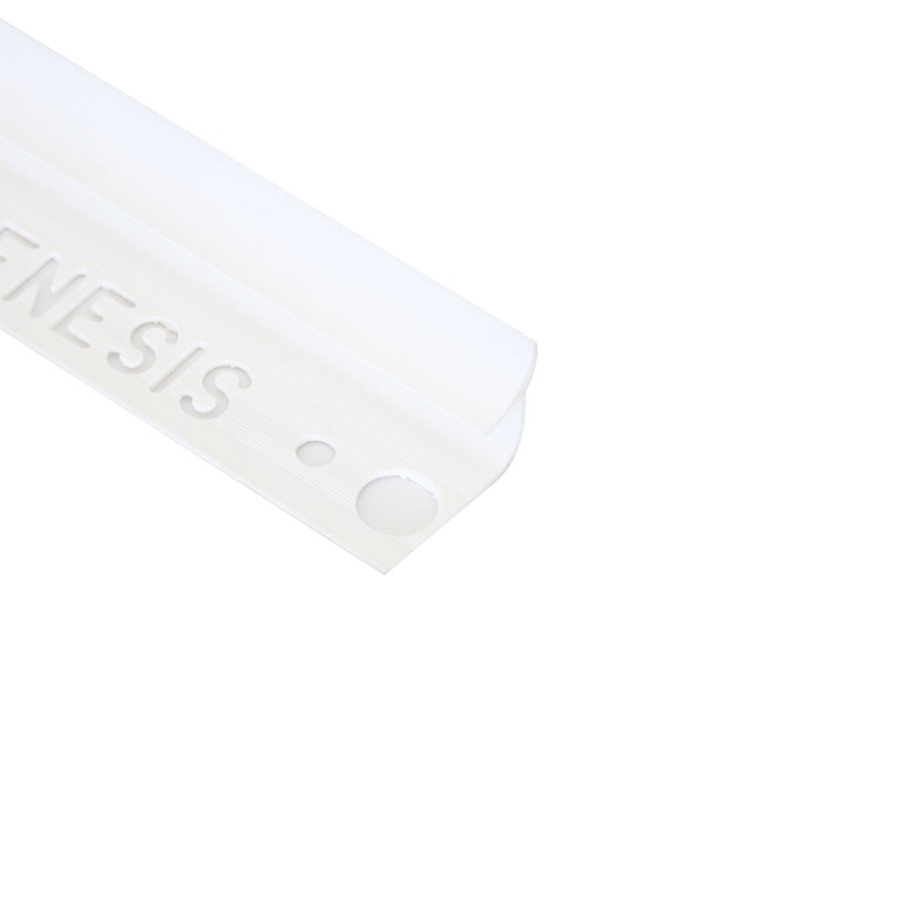 Bagheta concava Genesis, PVC, 9 mm, 2.5 m, Alb