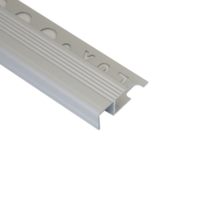 Protectie treapta ceramica Prolux, eloxALUM20, 10 mm, 2.7 m, Argintiu satinat