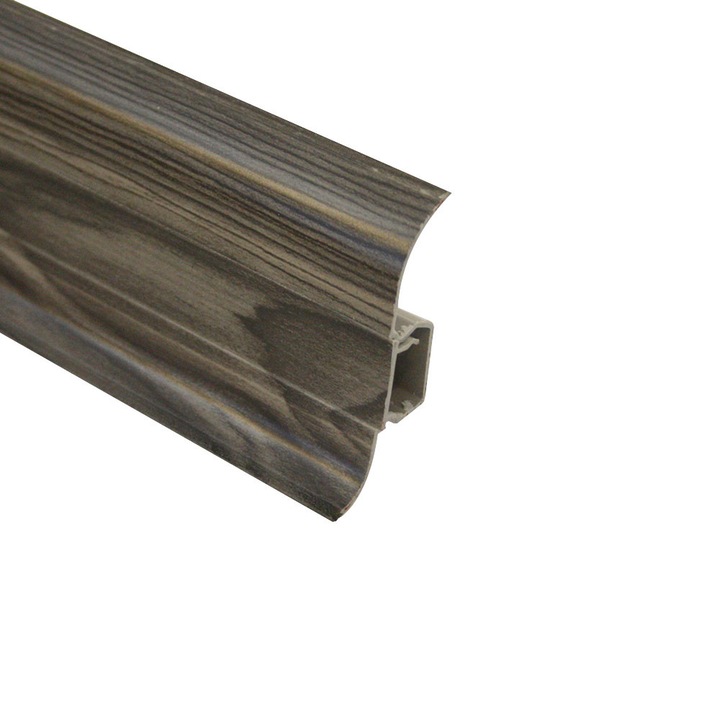 PBC605.240-Plinta LINECO pentru cabluri din PVC, 60x20 mm, gri maroniu, 2,5 m