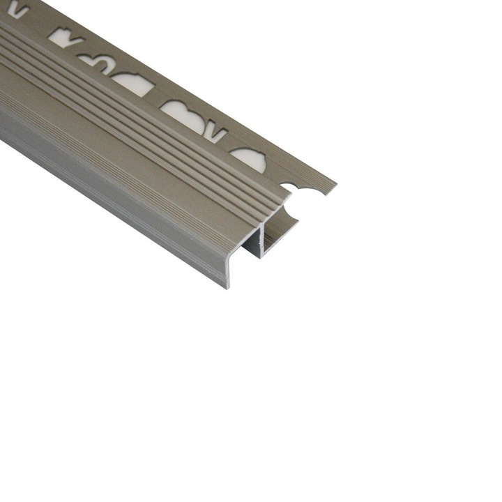 Protectie treapta ceramica Prolux, eloxALUM20, 10 mm, 2.7 m, Bronz satinat