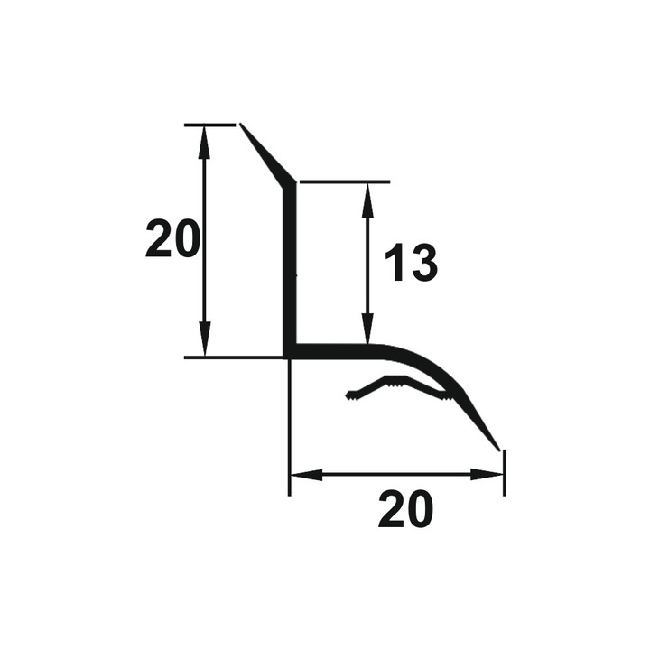 SSP180.01-Etansator GENESIS din PVC 20x20mm, 1,8 m