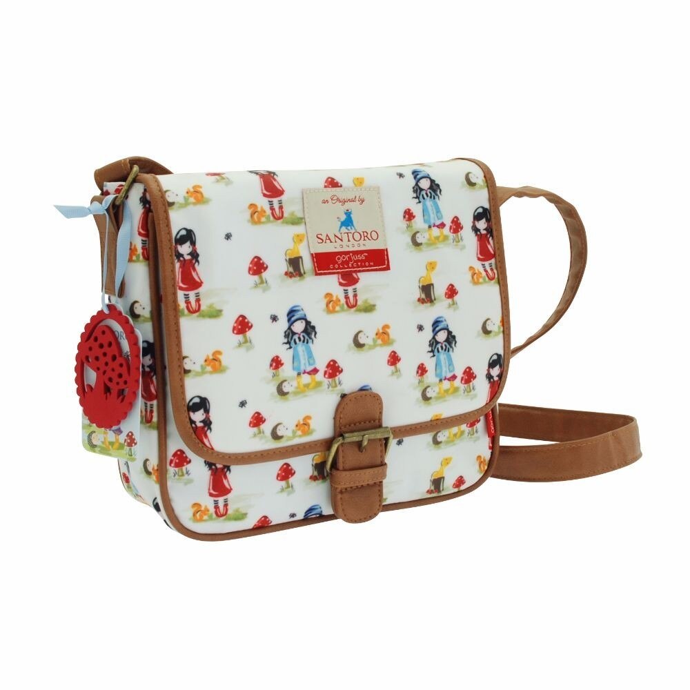 Geanta tip postas Gorjuss Pastel Toadstools, 22 x 20 x 7 cm