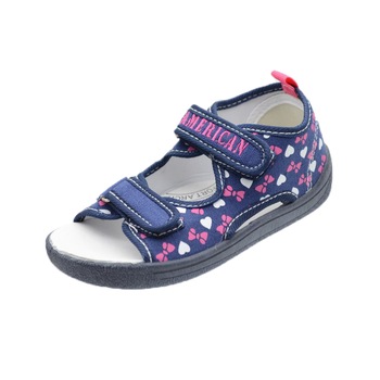 Sandale din panza pentru fete American Club TEN19/20-27, Bleumarin 28754 Sandale din panza pentru fete American Club TEN19/20-27, Bleumarin 28754
