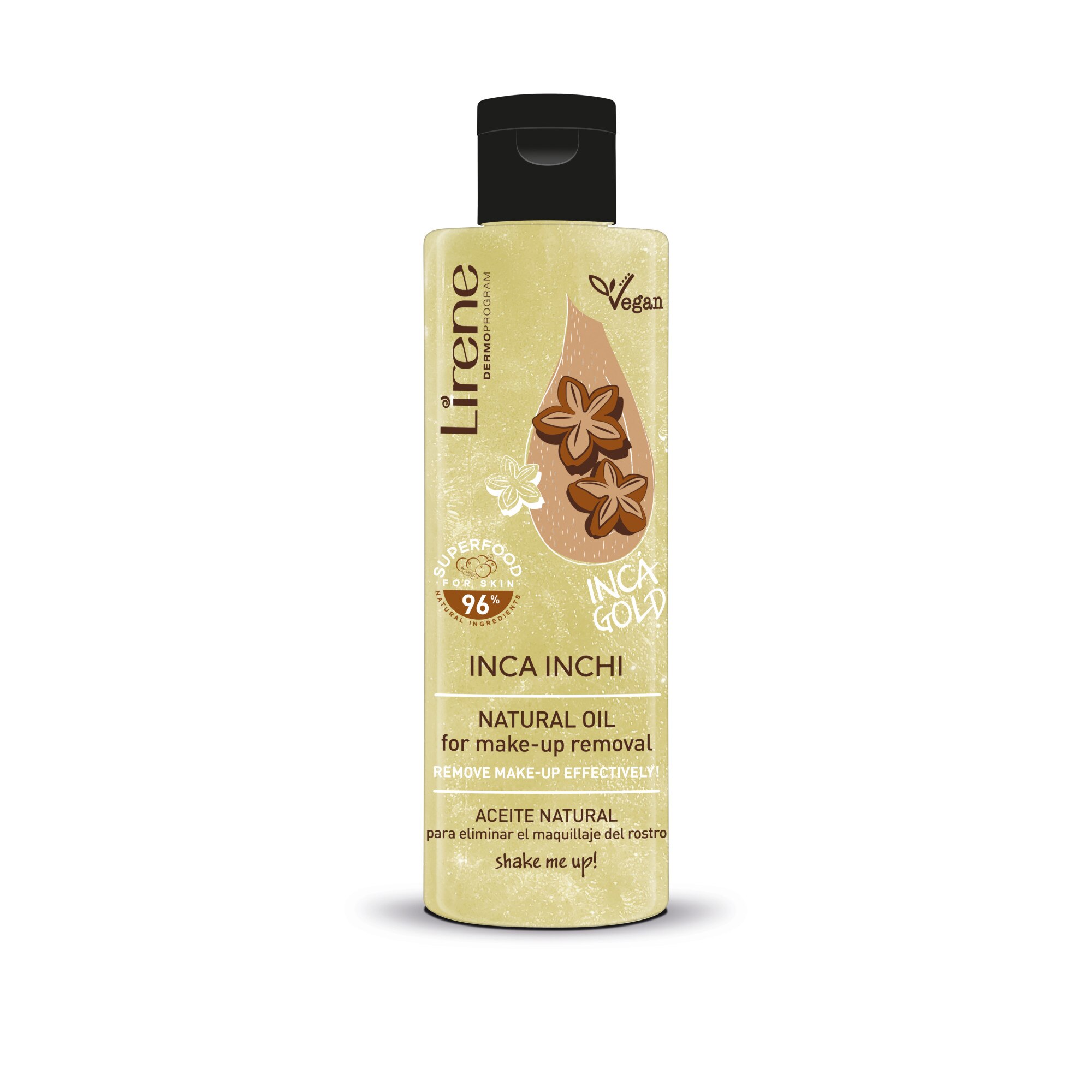 Ulei natural regenerator Lirene Superfood cu INCA-INCHI pentru indepartarea machiajului, 100ml