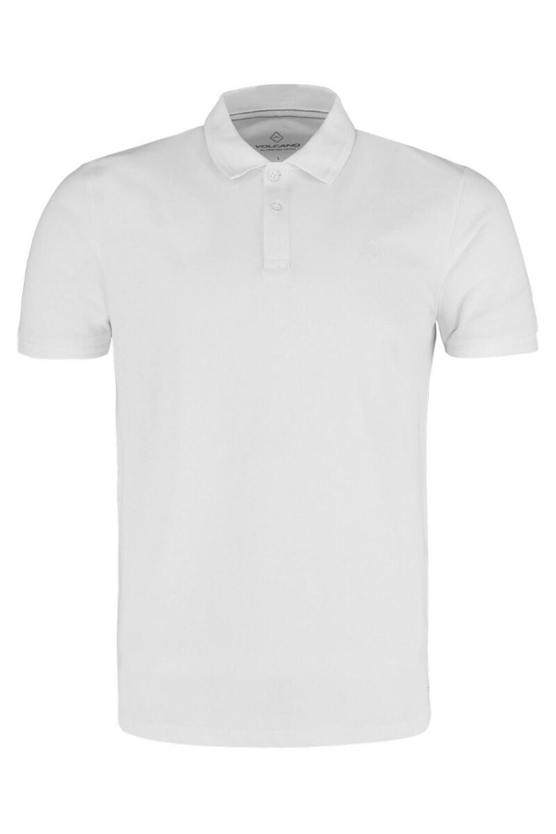 Tricou polo Volcano T-VOLT, Bumbac, Alb