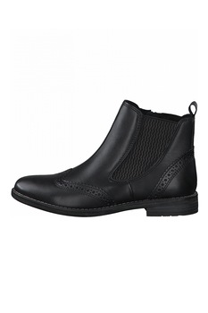 Marco Tozzi, Ghete Chelsea brogue de piele, Negru Marco Tozzi, Ghete Chelsea brogue de piele, Negru
