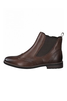 Marco Tozzi, Ghete Chelsea brogue de piele, Maro Marco Tozzi, Ghete Chelsea brogue de piele, Maro