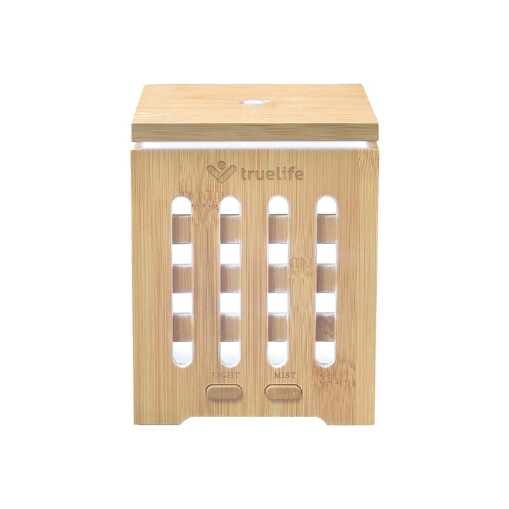 TrueLife TLAIRDD7B Bamboo ultrahangos illatosító, 200 ml, 14 háttérvilágítás,9 óra üzemidő, bambusz mintás
