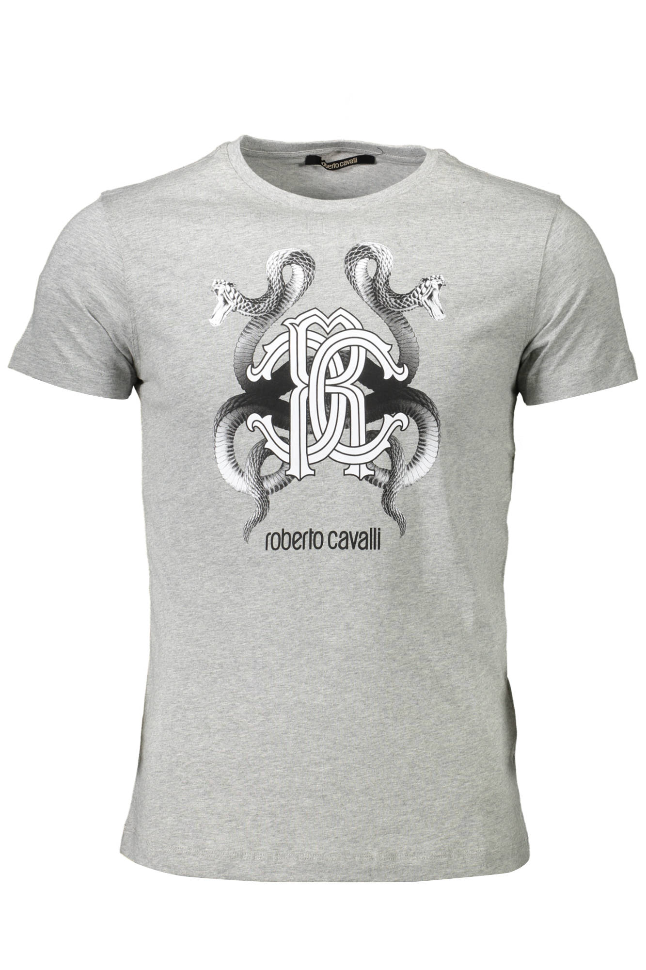 Tricou barbati, Roberto Cavalli, model rotund, bumbac, Gri, S