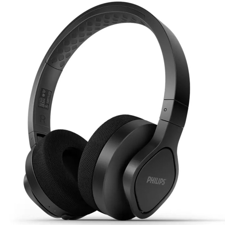 Аудио слушалки Over the ear Philips, Sport TAA4216BK/00 Bluetooth v5.0, Автономия 35 ч, Черен