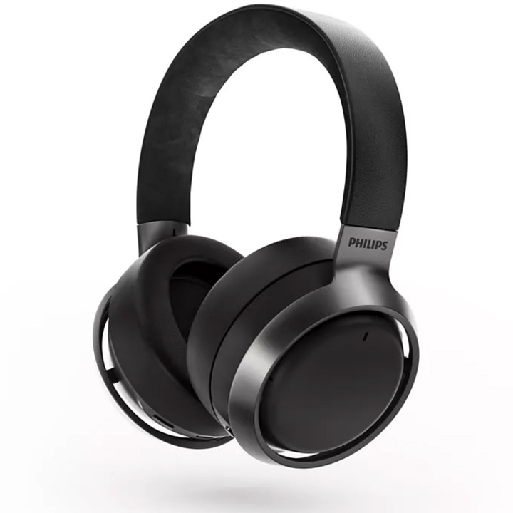 Casti audio over the ear Philips Fidelio, ANC, Bluetooth v5.0, autonomie 35 ore, negru