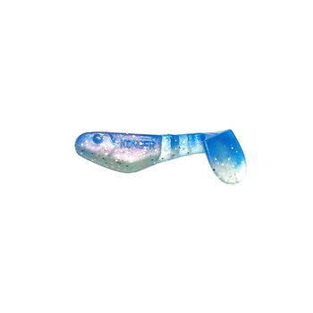 Set 10buc Shad Konger Killer Shadow 3.5cm, 0.7gr, culoarea Alb Perlat cu glitter, spate albastru Set 10buc Shad Konger Killer Shadow 3.5cm, 0.7gr, culoarea Alb Perlat cu glitter, spate albastru
