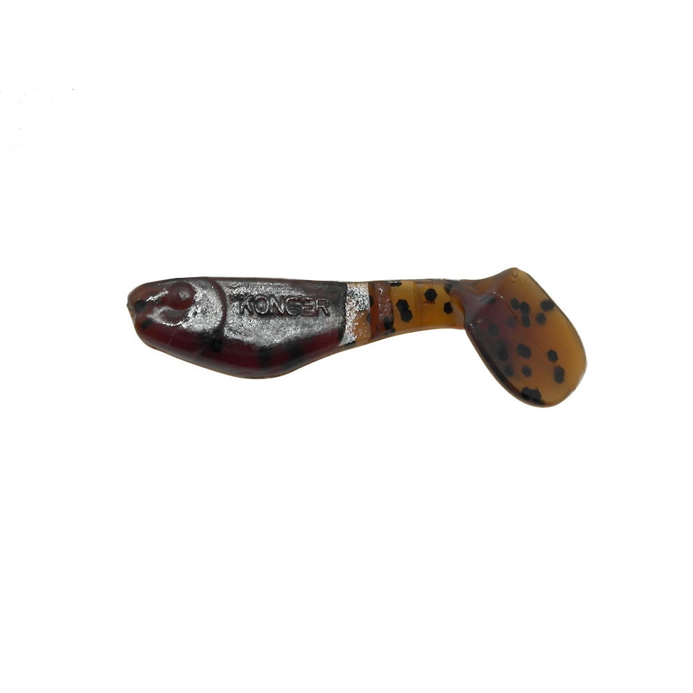 Set 10buc Shad Konger Killer Shadow 3.5cm, 0.7gr, culoarea Motoroil Black Glitter