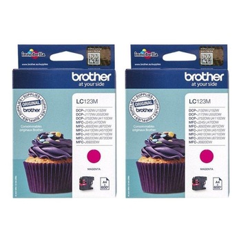 Set Cartus cerneala Brother Original 2x LC123M Magenta 1200 pagini Set Cartus cerneala Brother Original 2x LC123M Magenta 1200 pagini